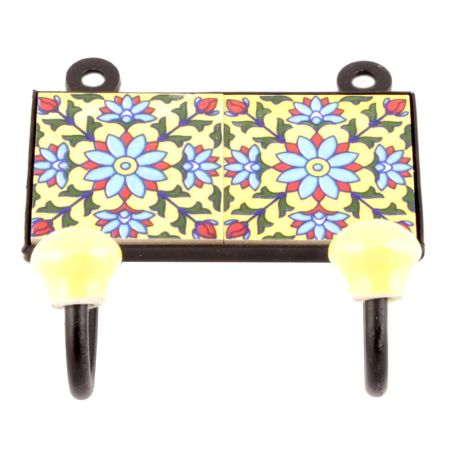 Yellow And Turquoise Sunflower Ceramic Tiles Hooks Online